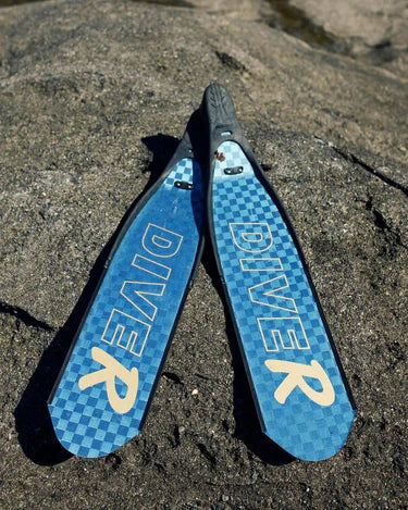 DiveR HypeTex Blue Free Diving Fin Blades - Premium Scuba & Spearfishing Fins for Ocean Adventures