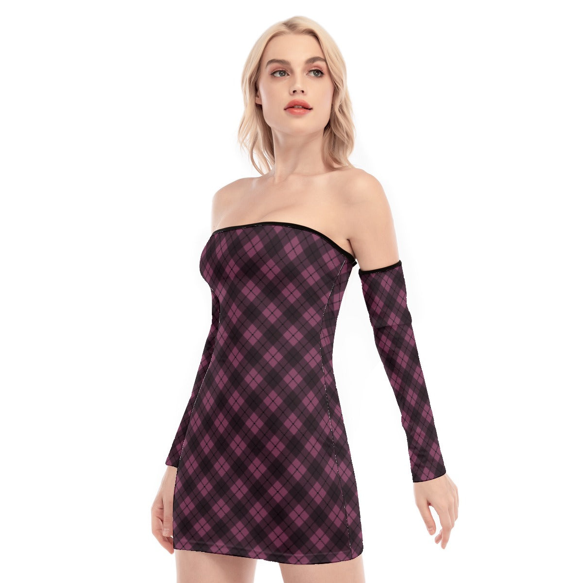 Elegant Berry Print Off Shoulder Back Lace Up Summer Dress - Perfect for Beach Vacations, Date Nights & Cocktail Parties