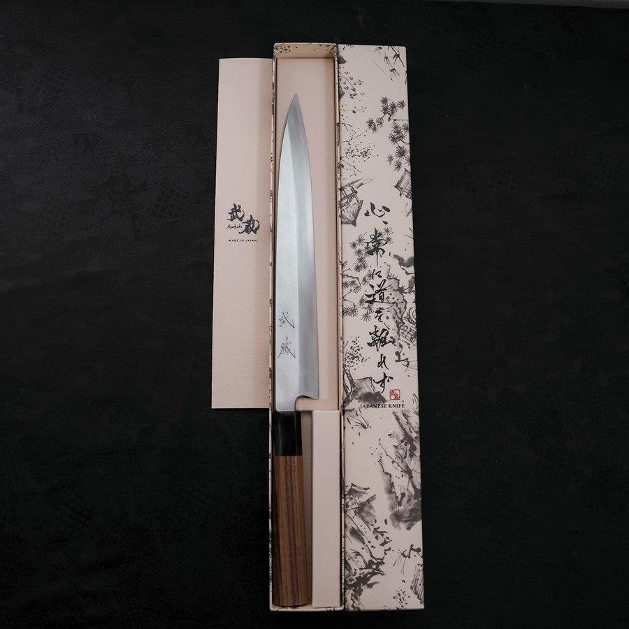 Premium Yanagiba Sushi Knife 270mm - Silver Steel #3 Hon Kasumi Blade with Buffalo Teak Handle - Perfect for Sushi Chefs & Japanese Cuisine Preparation