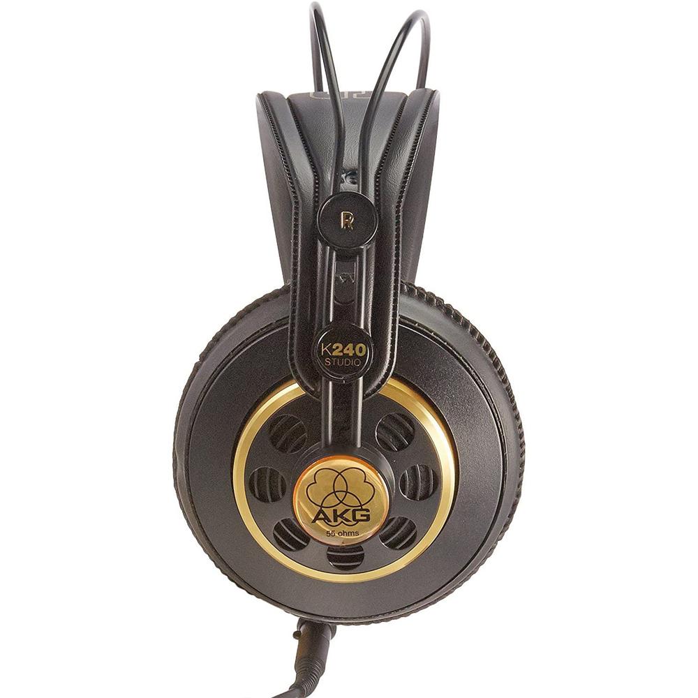 AKG K240 Studio Semi-Open Over-Ear Professional Headphones with Detachable Cable & Stand - Perfect for Music Production, Recording, Mixing & Podcasting