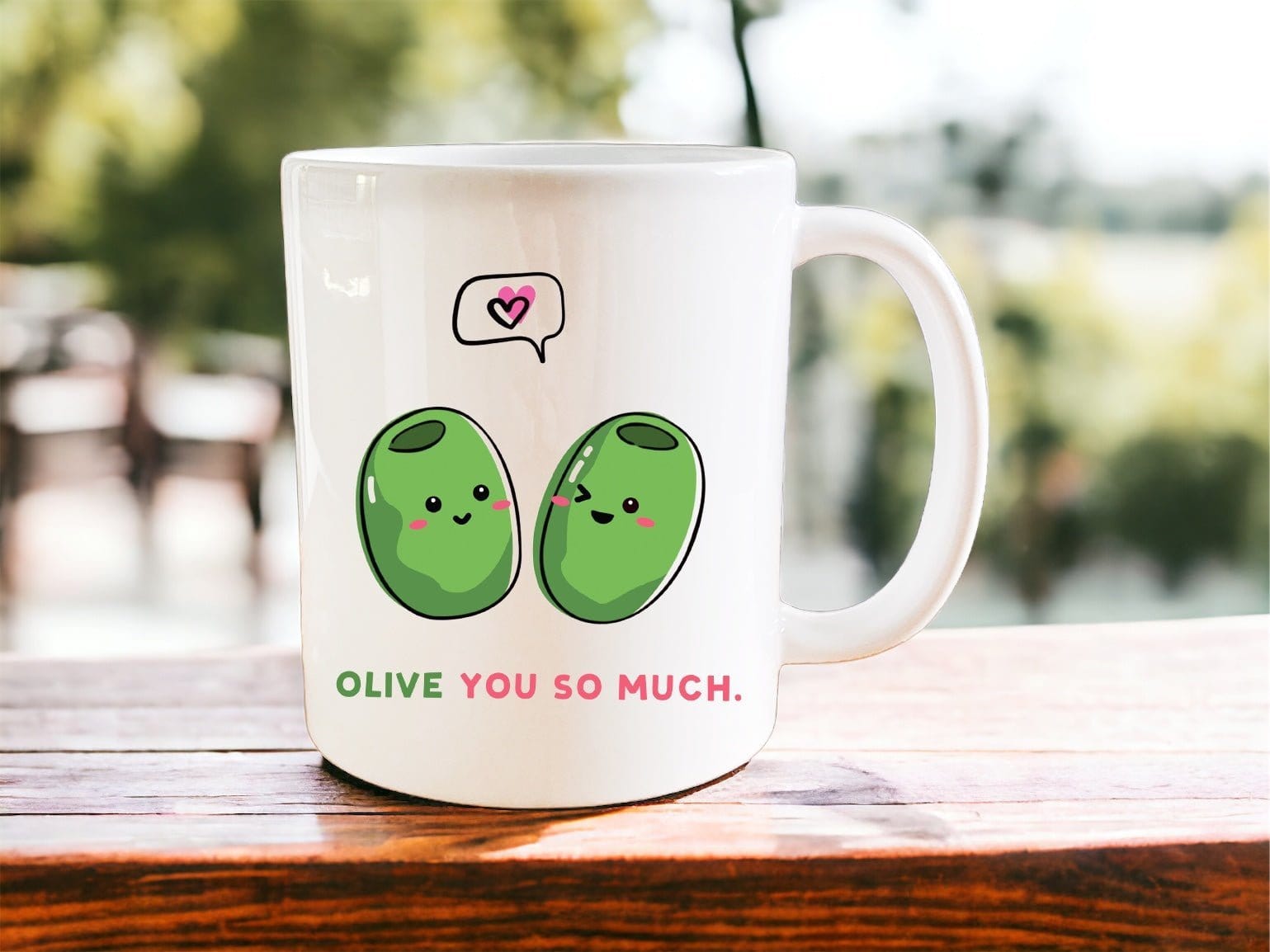 I Love You So Much Olive Themed Coffee Mug - Perfect for Valentine's Day Gifts, Couples & Tea Lovers