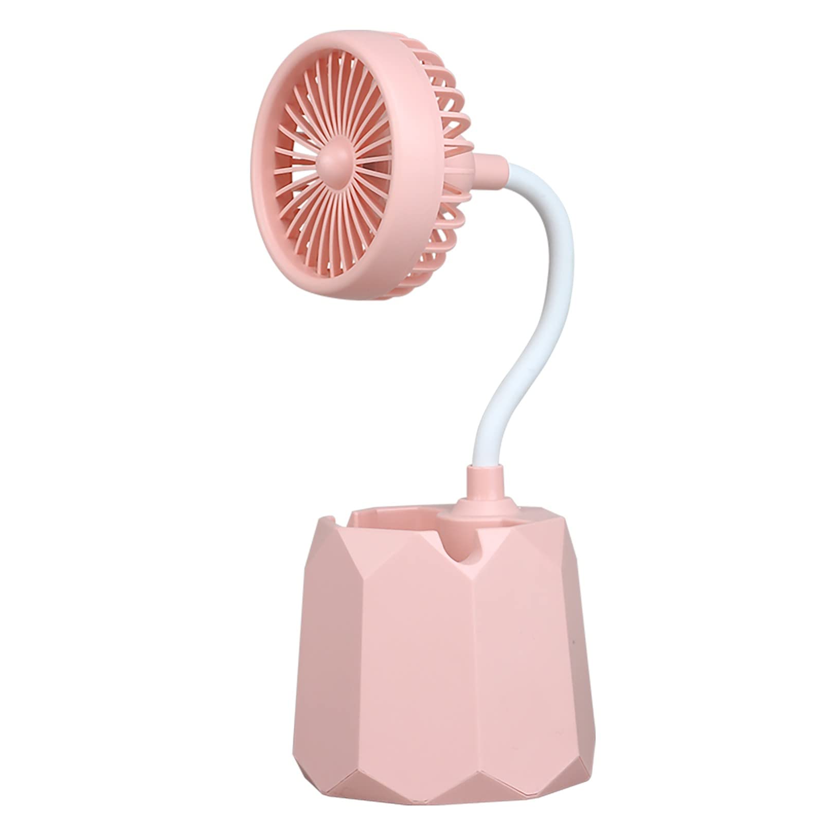 Bilukmi USB Desktop Fan with Pencil Holder - Cute Small Cooling Fan for Home Office Desk, Perfect Gift for Family & Friends - Use for Study, Work, or Decoration