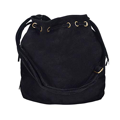 Stylish Women's Faux Suede Tassel Fringe Bucket Bag - Bohemian Shoulder Bag & Crossbody Purse for Casual Outings, Music Festivals, and Everyday Use