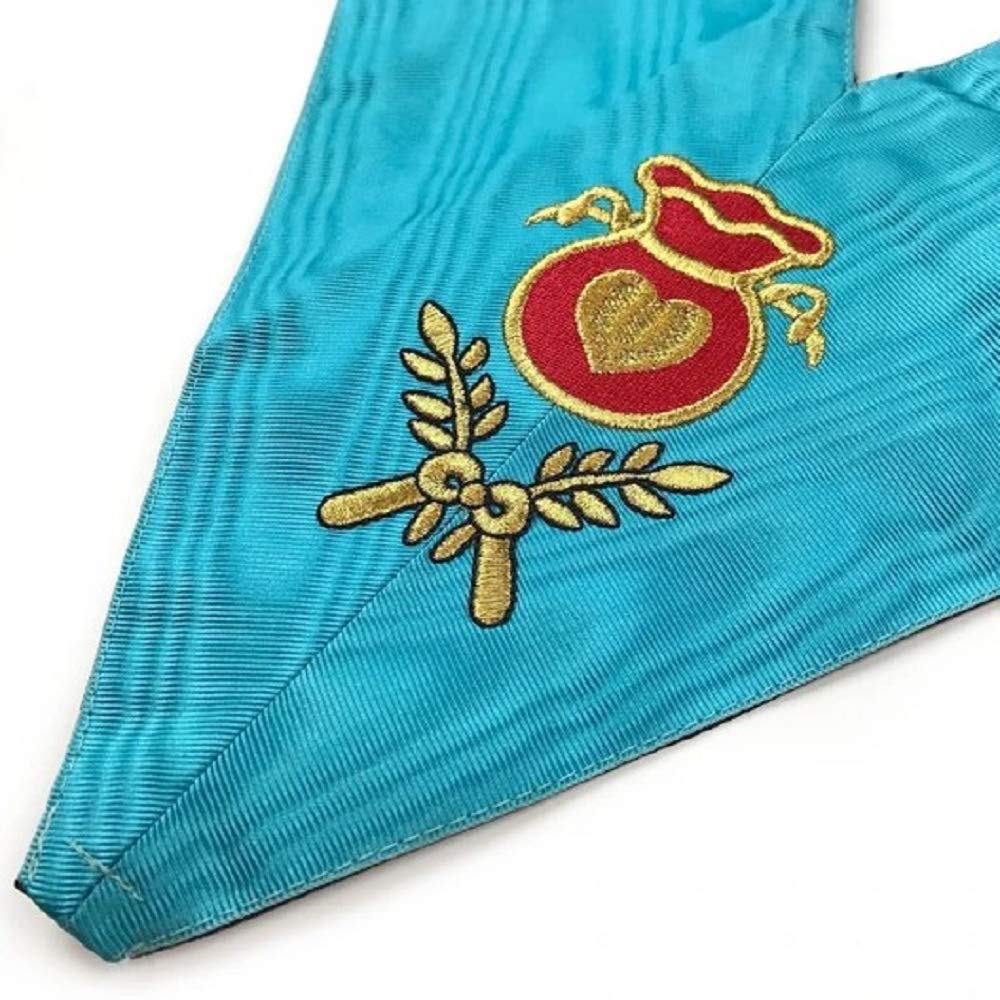 Masonic Officers Collars Set of 9 - AASR Machine Embroidered Freemason Regalia for Lodge Meetings & Ceremonies