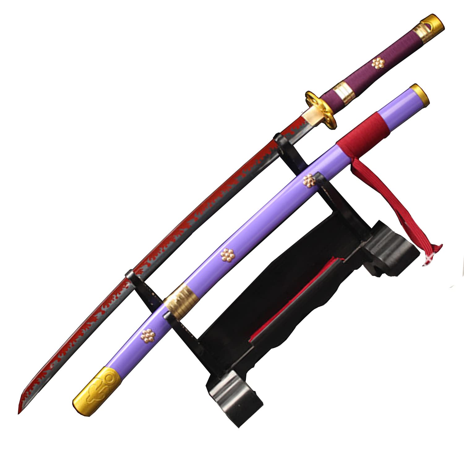 Roronoa Zoro Enma Katana - Handmade 1045 Carbon Steel Black Red Blade Full Tang Japanese Anime Sword - Sharp One Piece Cosplay Weapon for Collectors & Anime Fans | Perfect for Cosplay, Display, and Martial Arts Training