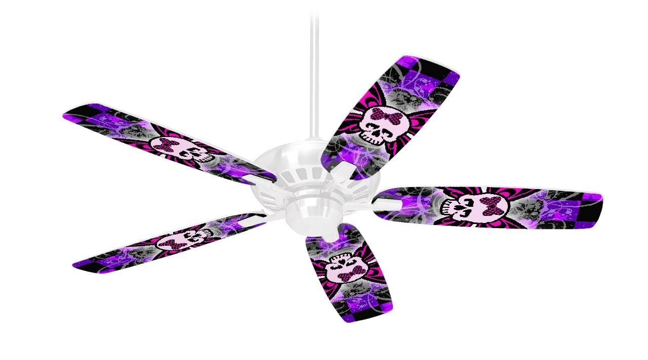 Butterfly Skull Ceiling Fan Cover Kit - Fits Most 42 Inch Ceiling Fans (Fan and Blades Not Included) for Gothic Home Decor, Halloween Party, and Unique Room Design
