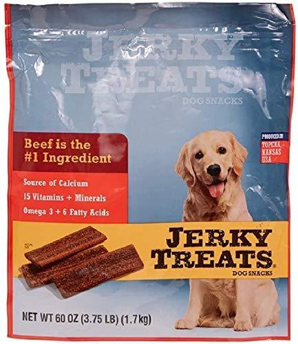 Premium Beef Tender Strips Dog Treats - 60 oz (3.75 lbs) All-Natural Jerky Chews for Large & Small Dogs - High-Protein Training Snacks for Puppies & Adult Dogs - Perfect for Outdoor Adventures, Training Rewards, and Daily Treats
