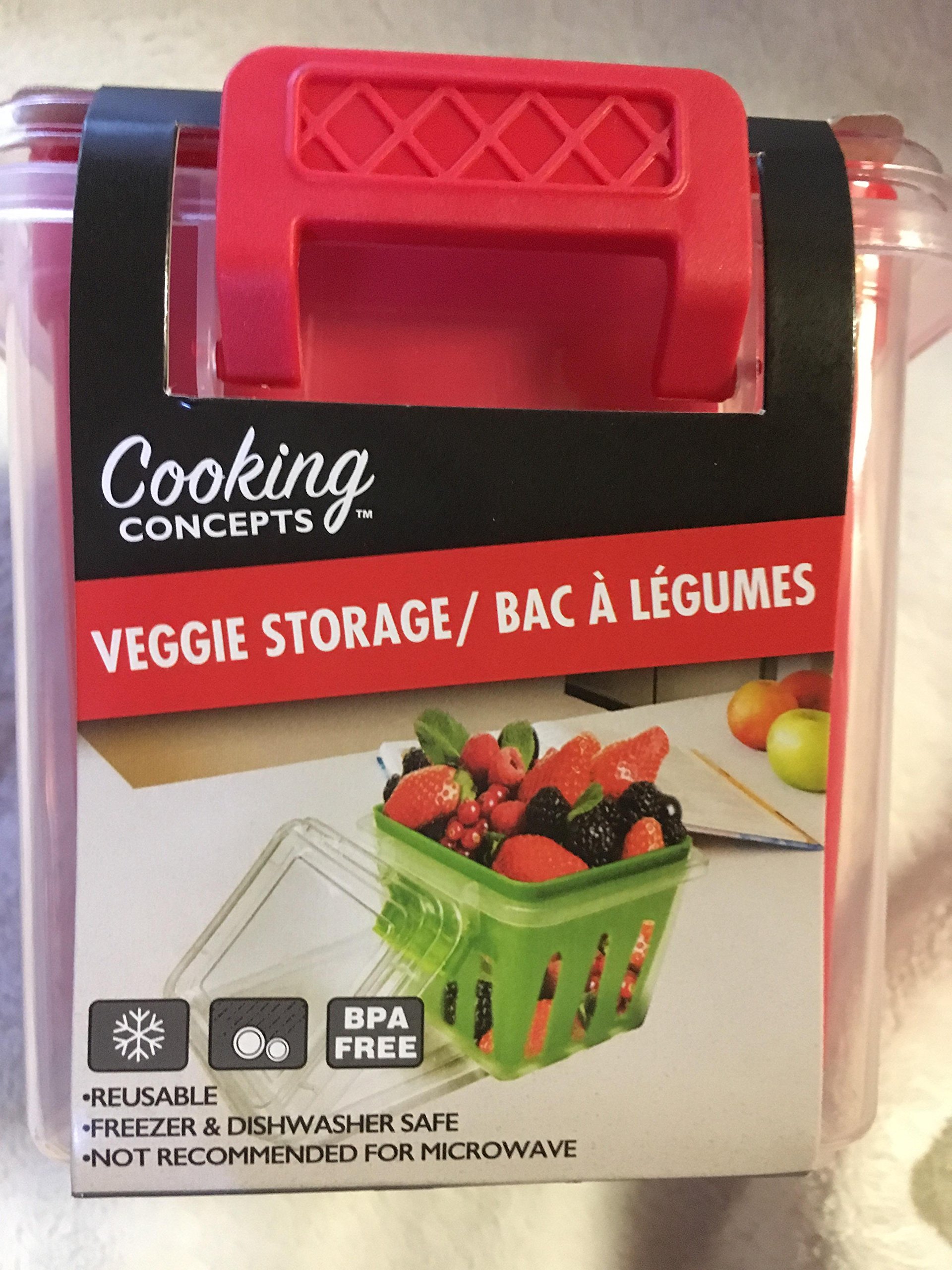 Eco-Friendly Reusable Fruit and Vegetable Storage Container - BPA-Free, Airtight Food Saver for Fresh Produce (Red) | Perfect for Meal Prep, Refrigerator Organization & On-the-Go Snacks