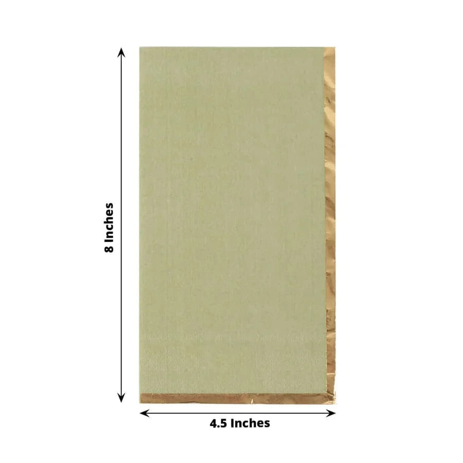 50 Premium Soft 2-Ply Dinner Napkins with Elegant Gold Foil Edge - Perfect for Weddings, Parties & Fine Dining Table Settings