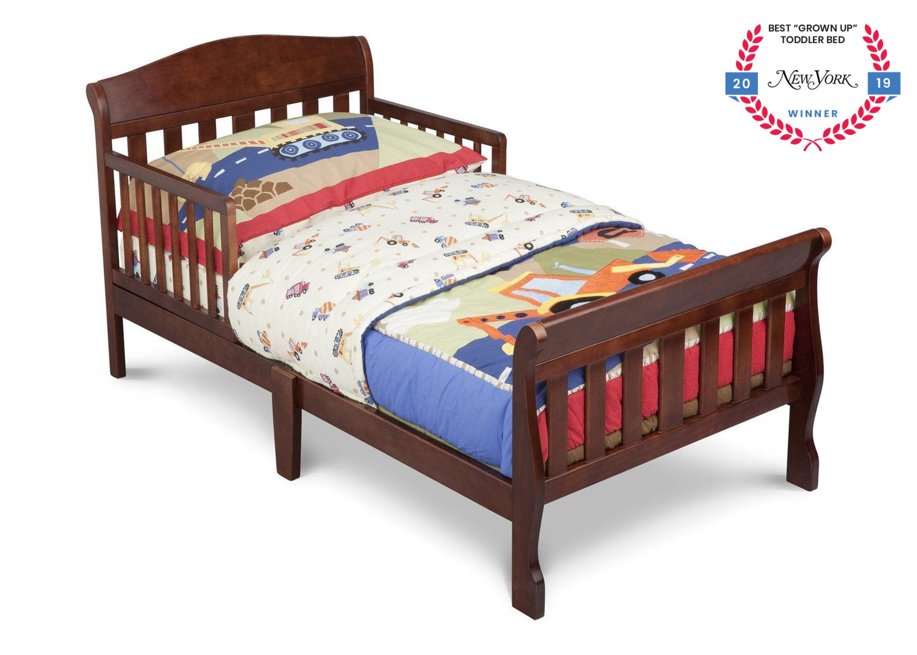 Canton Toddler Bed for Kids - Safe & Comfortable Wooden Toddler Bed with Guardrails | Perfect for Nursery, Daycare & Transitioning from Crib to Big Kid Bed