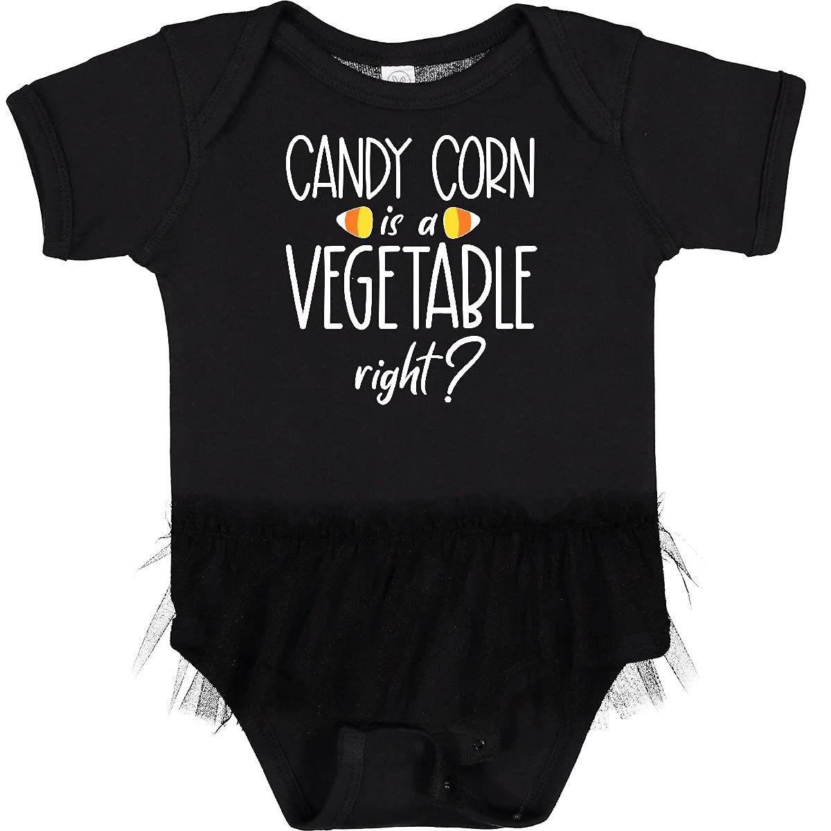 Inktastic Halloween Candy Corn is a Vegetable, Right? Infant Tutu Bodysuit - Cute Baby Costume for Halloween, Dress-Up Parties & Photo Shoots