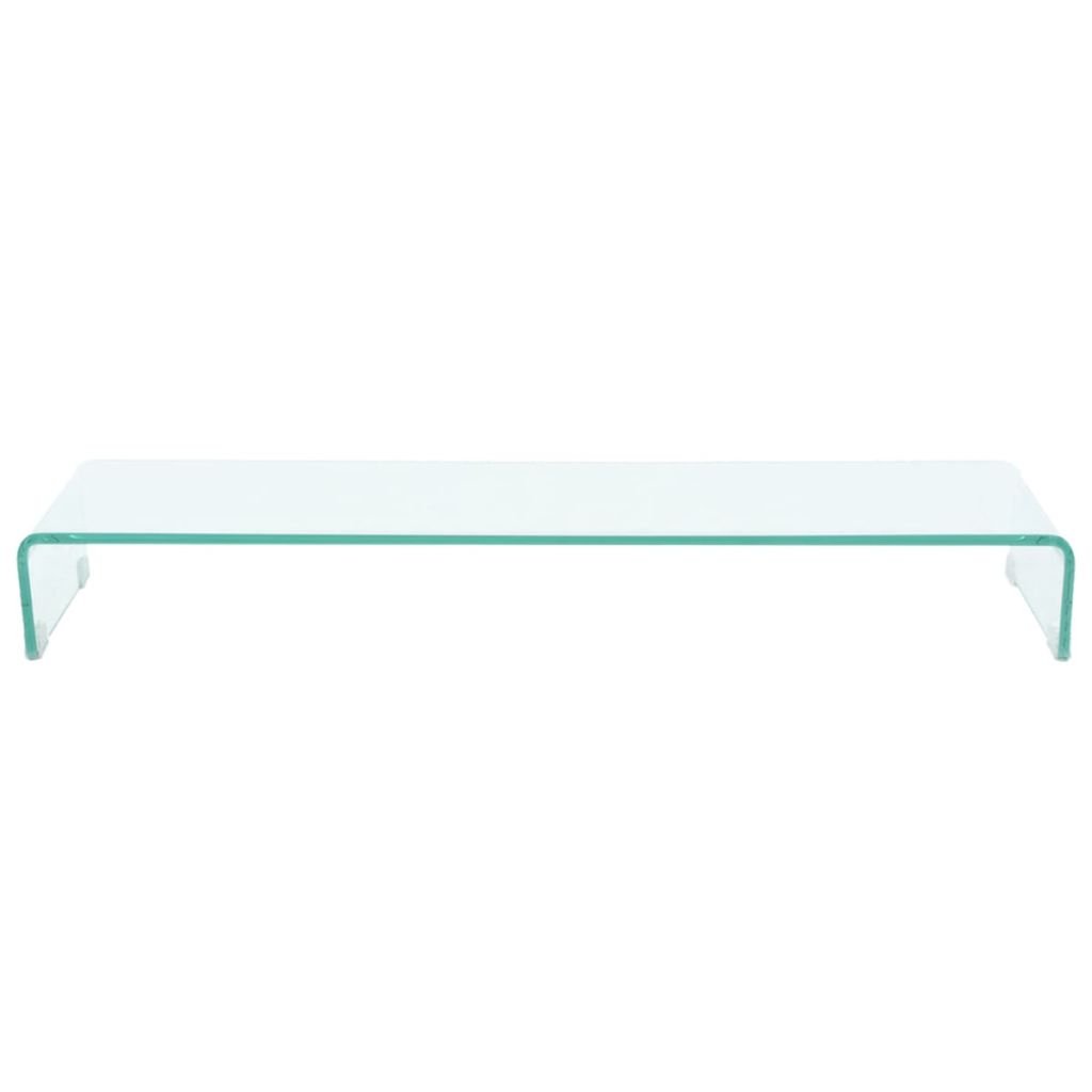 Premium Clear Glass Monitor Stand Riser - 39.4