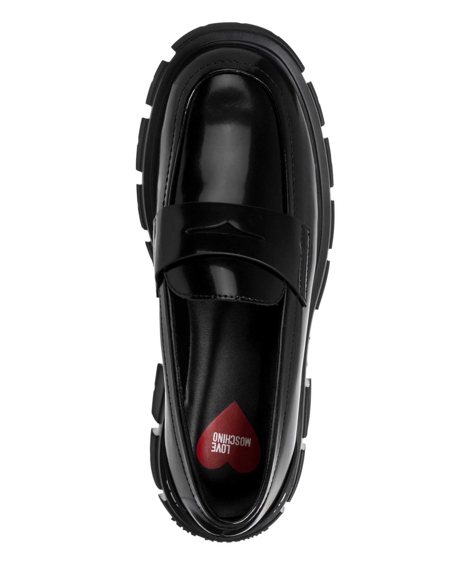 Love Moschino Women's Black Leather Moccasins - Comfortable Slip-On Loafers for Casual Outfits & Office Wear