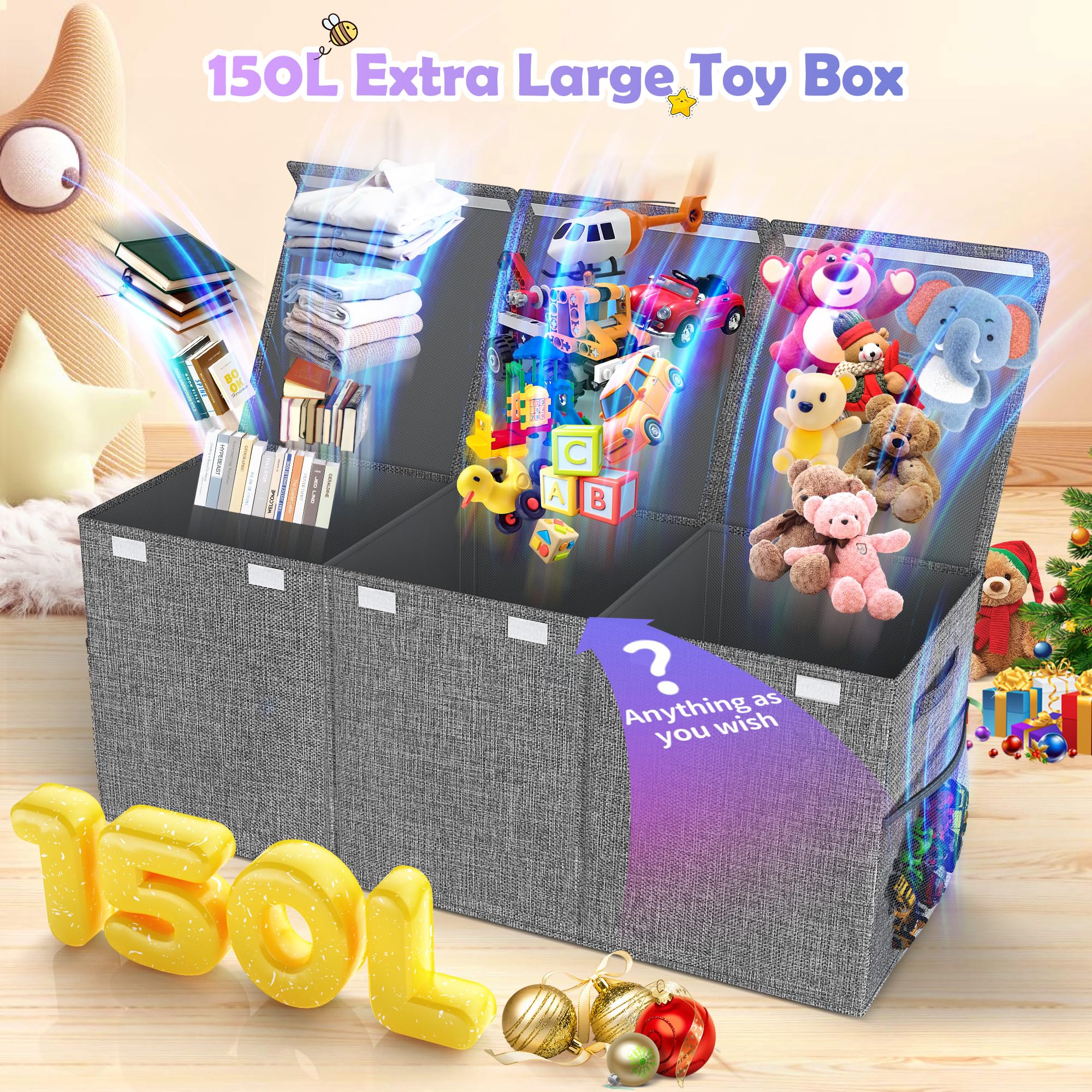 Extra Large Collapsible Toy Storage Box for Kids - 41