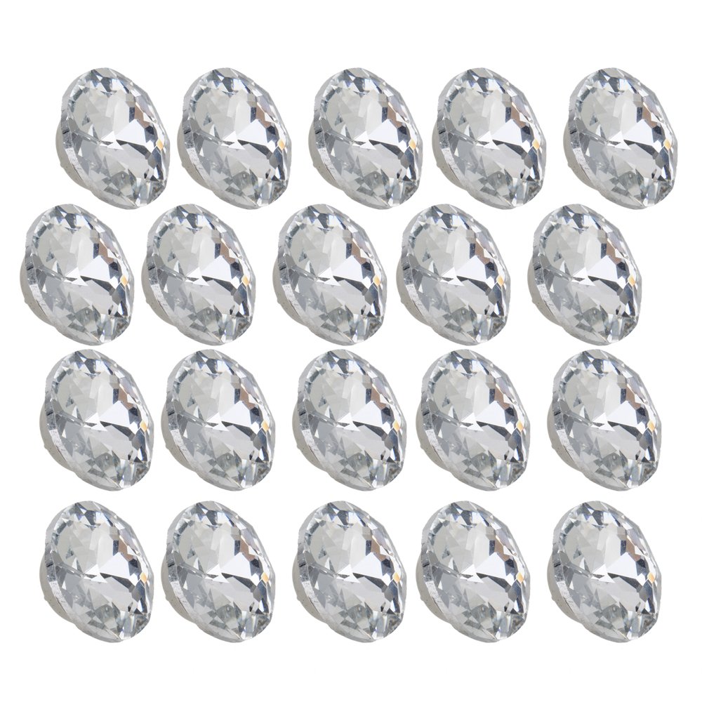 20pcs Clear Crystal Glass Diamond Upholstery Buttons 22x16mm - Perfect for Sofa, Headboard, Sewing & DIY Home Decor Projects