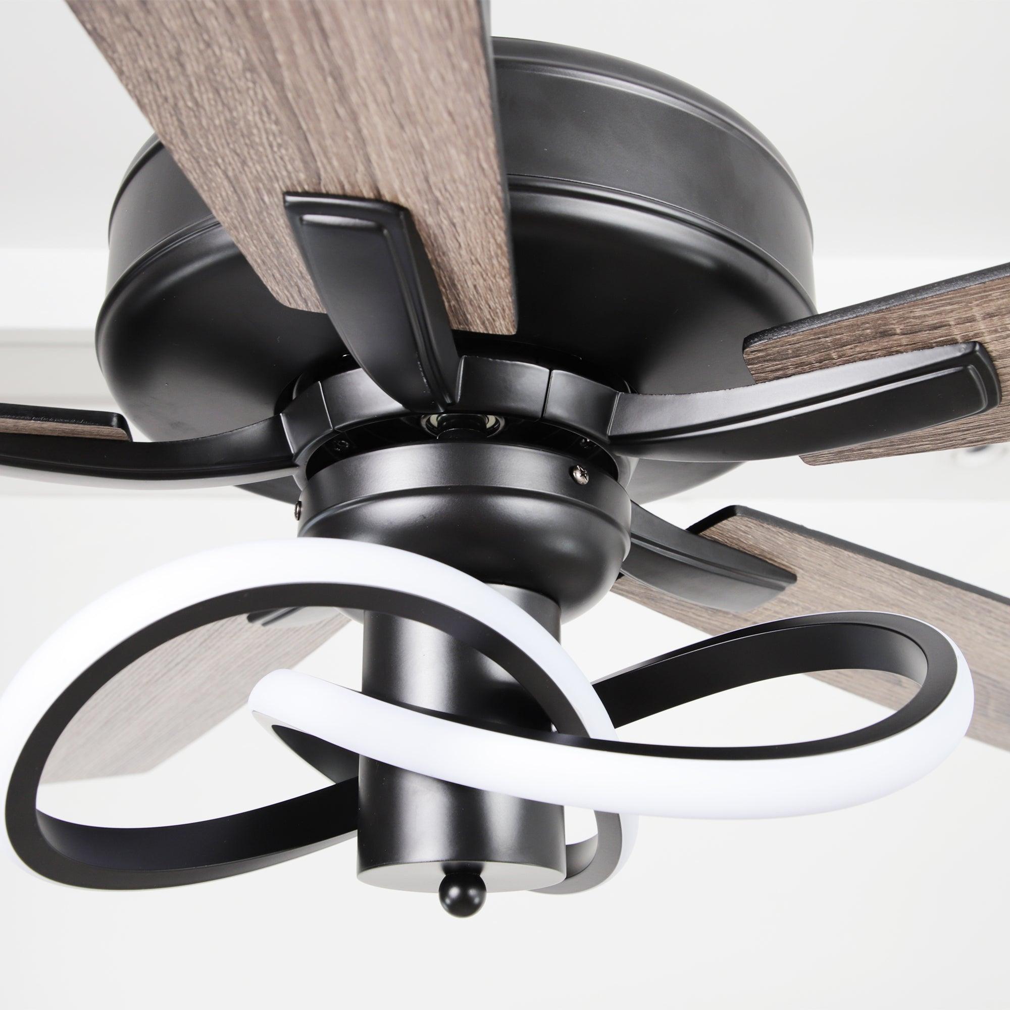 52 Inch Oregon DC Motor Modern Ceiling Fan with LED Light and Remote Control - Energy Efficient, Quiet Operation for Living Room, Bedroom, and Office