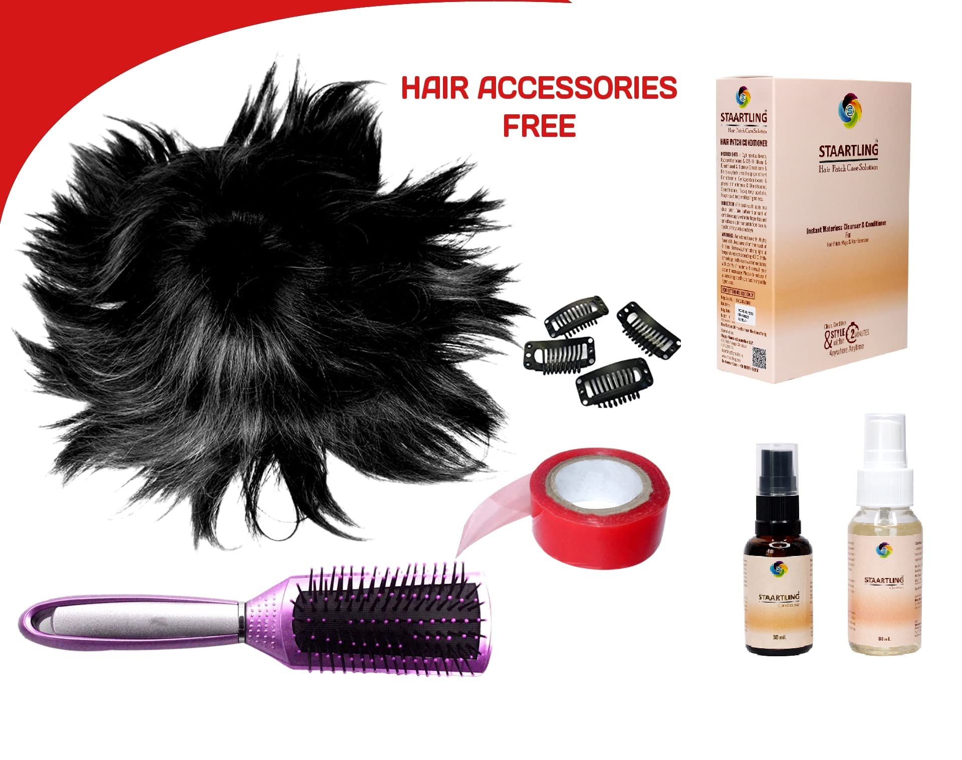 Majik MONOFILAMENT Natural Human Hair Patch Wig for Men - 9x6 Brown with Hair Patch Care Kit (Cleaner & Conditioner) - Works with Glue, Clips or Tape - Perfect for Thinning Hair & Bald Spot Coverage - Daily Wear & Special Occasions