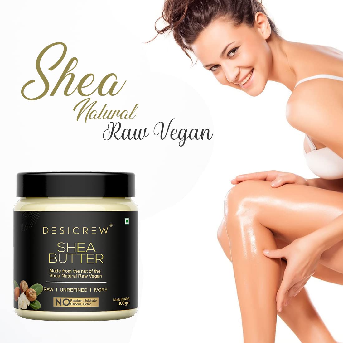 Pure Organic Ivory Shea Butter - Raw, Unrefined, African Origin (100g) | Best for Face, Skin, Body & Lip Care - Natural Moisturizer for Dry Skin, Hair Treatment & DIY Beauty Products