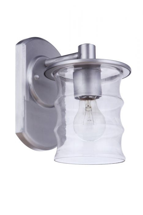 Canon One Light Outdoor Wall Mount in Satin Aluminum - Durable Exterior Light Fixture for Porch, Patio & Garden Lighting
