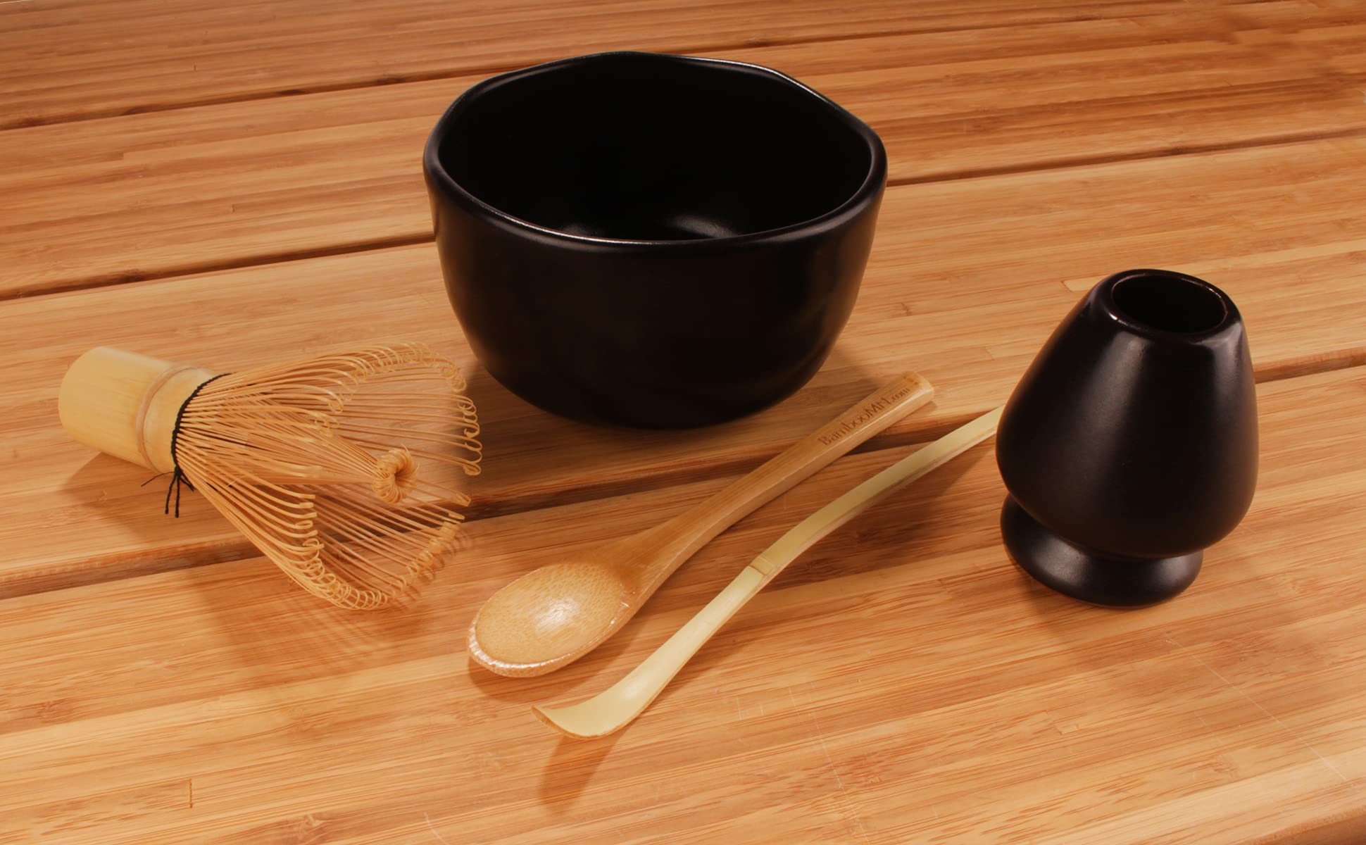 Premium Matcha Bowl Set - 10 Pack Black Bamboo Tea Ceremony Kit with Bowl, Rest, Whisk, Chasaku & Spoon | Authentic Japanese Green Tea Preparation for Home, Cafe & Zen Meditation