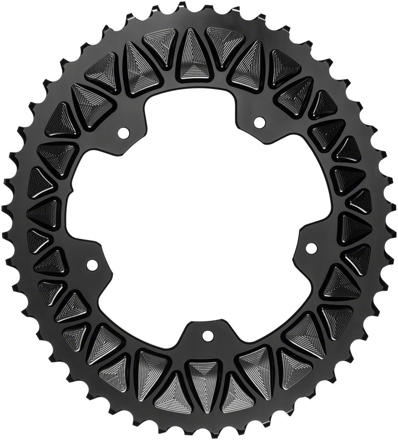 Premium 48T 110 BCD 11-Speed Alloy Oval Chainring by absoluteBLACK - Durable Sub-Compact Bike Chainring for Road & Gravel Bikes - Perfect for Climbing & High-Performance Cycling