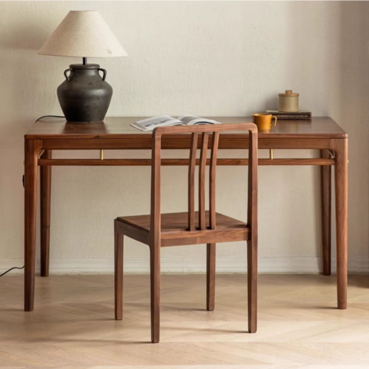 Premium Black Walnut Solid Wood Rectangular Dining Table - 60 Inch Rustic Farmhouse Style for Dining Room, Kitchen, and Home Decor | Durable & Stylish Furniture for Family Gatherings