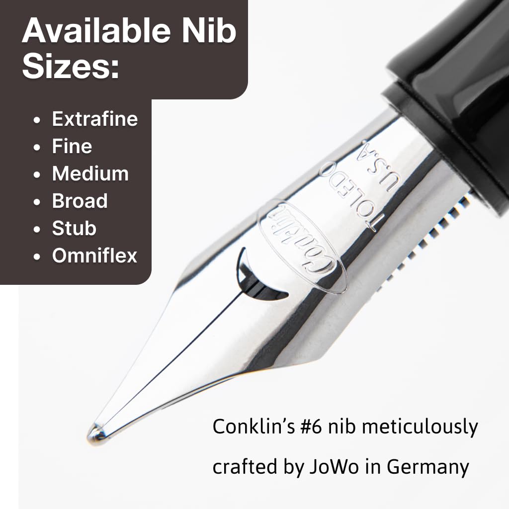 Conklin Duragraph Fountain Pen - Red Nights Fine Nib Luxury Writing Instrument with Bold Red Finish | Perfect for Calligraphy, Journaling & Signature Writing