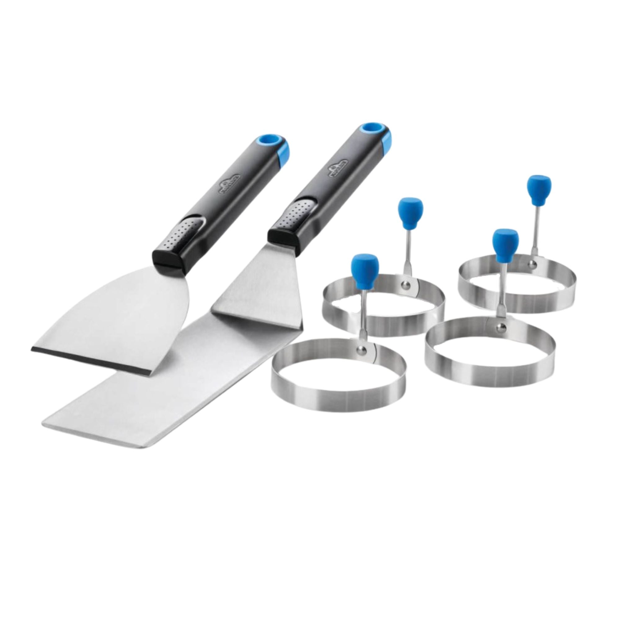 Napoleon Breakfast Tool Set with 4 Non-Stick Egg Rings - Perfect for Pancakes, Omelets & Sandwiches - Ideal for Home Kitchen & Camping Cooking