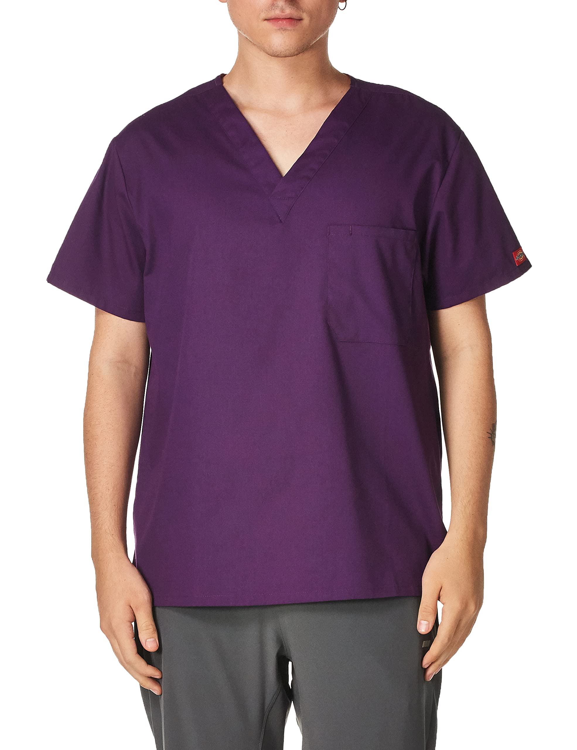 Dickies EDS Signature Scrubs for Women & Men - Soft Brushed Poplin Unisex V-Neck Top with One Pocket (83706) | Comfortable Medical Uniform for Nurses, Doctors & Healthcare Professionals
