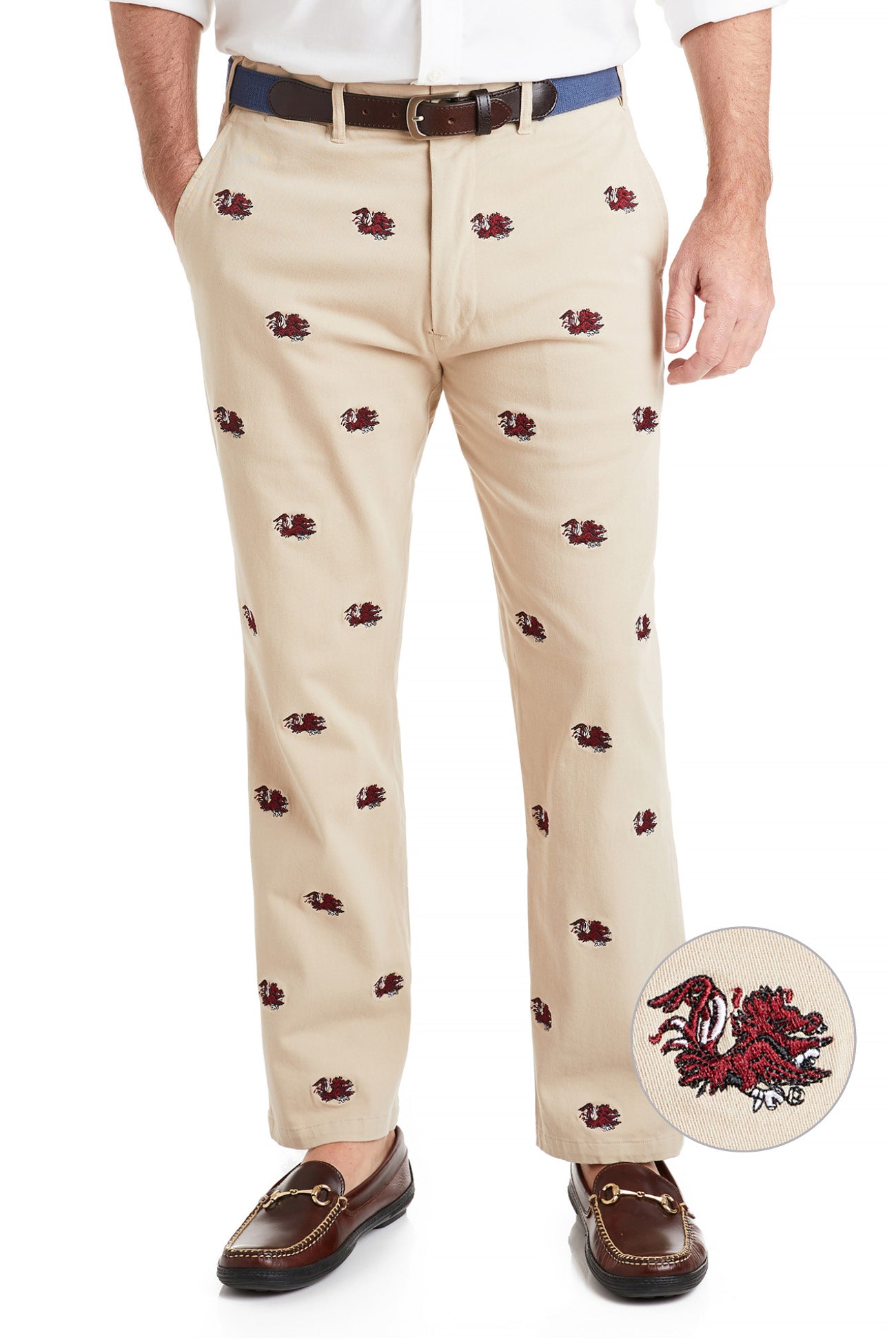 South Carolina Gamecocks Collegiate Stretch Twill Pants - Khaki Color for Comfortable & Stylish Game Day Outfits | Perfect for College Sports Events & Fan Apparel
