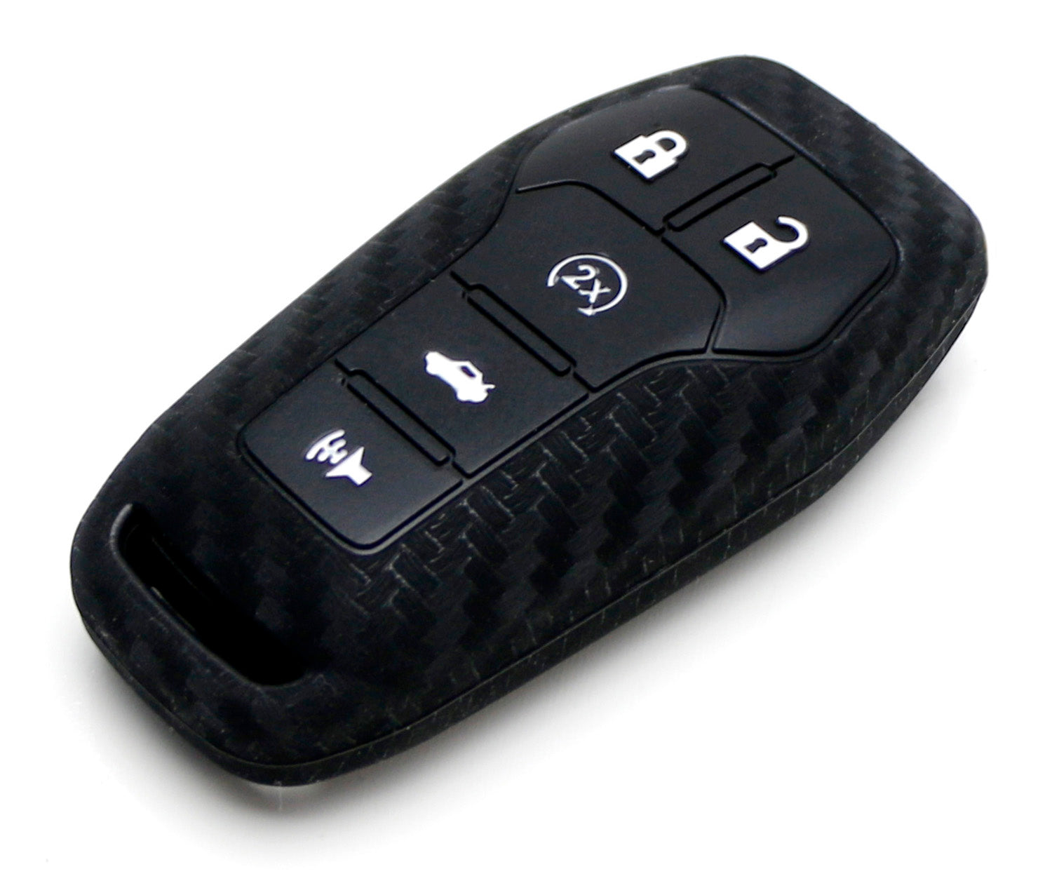 Carbon Fiber Soft Silicone Key Fob Cover for Ford & Lincoln Intelligent Access Keys - Durable Protection for Car Key Fobs (Fits Most Ford/Lincoln Models) - Perfect for Everyday Use, Travel & Keychain Organization