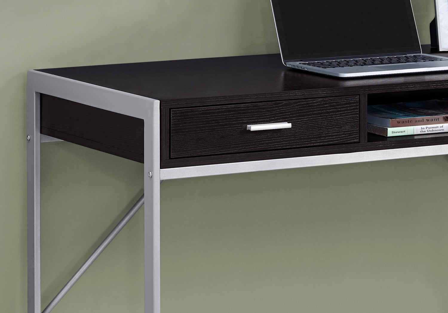 Zale Desk - Modern Brown Wooden Writing Desk for Home Office | Study, Work, and Remote Learning Workspace Solution