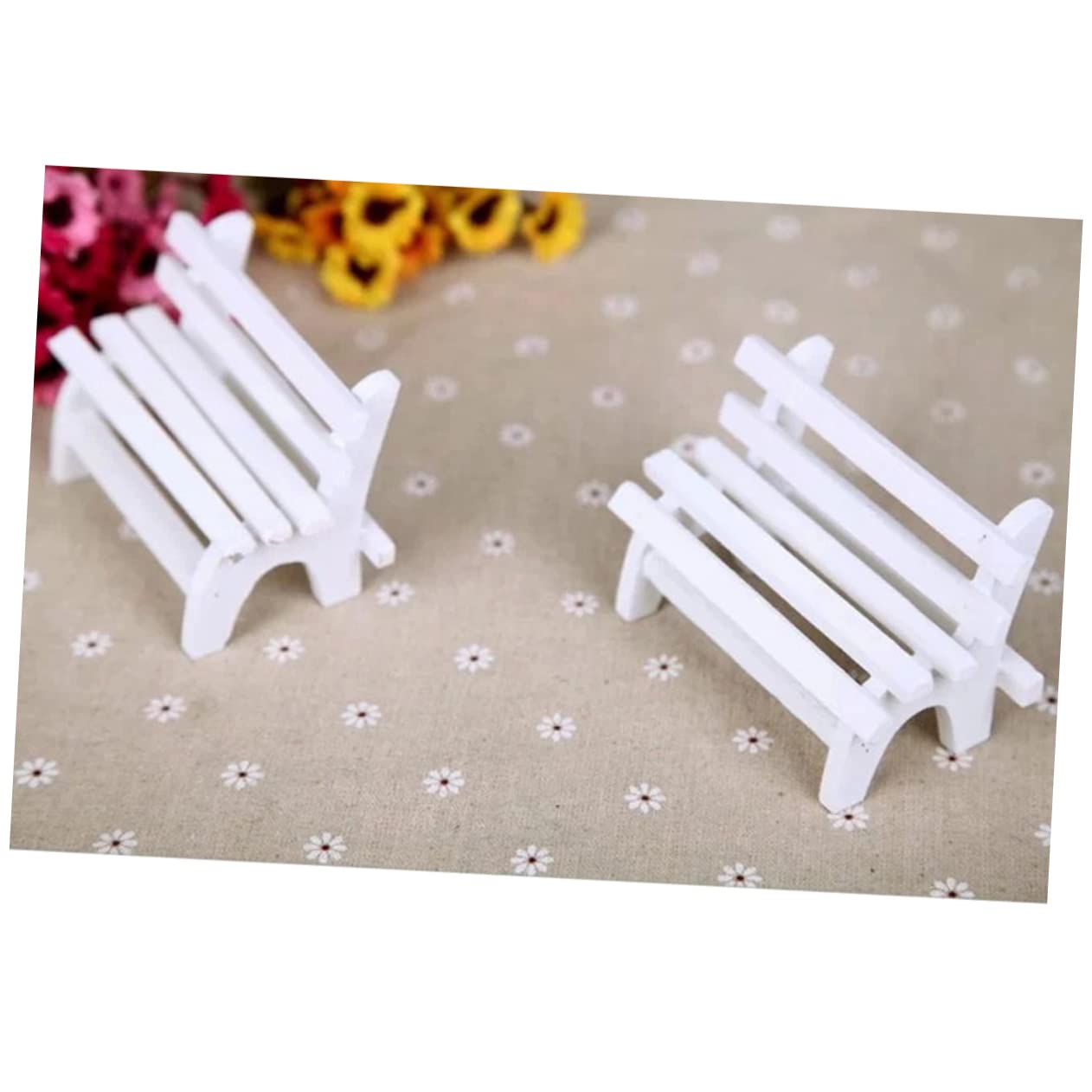 YARNOW Miniature Wooden Garden Bench - Decorative Porch Chair Figurine for Dollhouse, Fairy Garden & Home Decor | Perfect for DIY Crafts, Fairy Gardens & Tabletop Displays