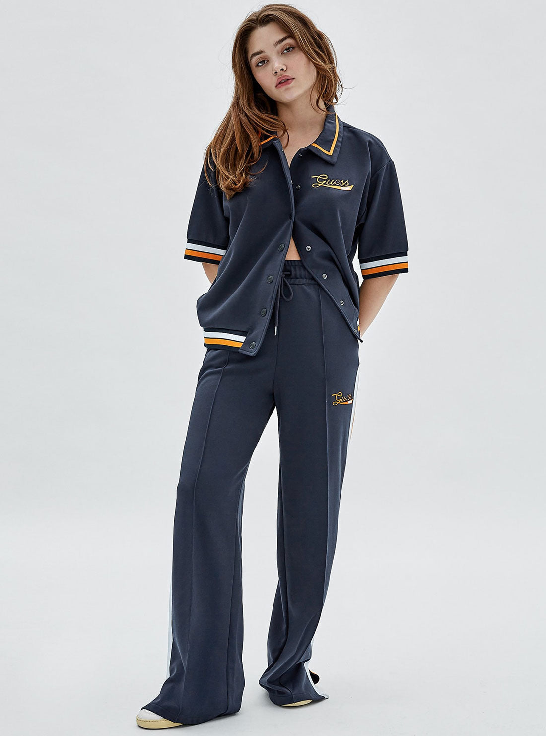 Guess Originals Navy Virsa Trackpants - Men's Athletic Joggers for Running, Gym & Casual Wear - Comfortable & Stylish Sweatpants