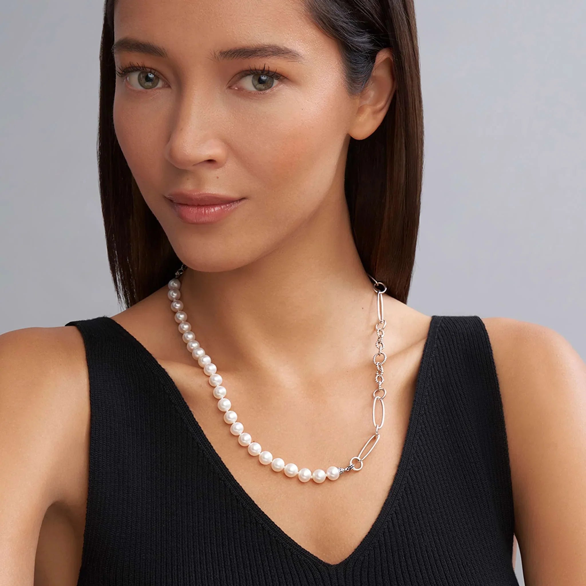 Elegant Pearl Link Necklace for Women - Timeless Jewelry Gift for Her - Perfect for Weddings, Parties & Special Occasions