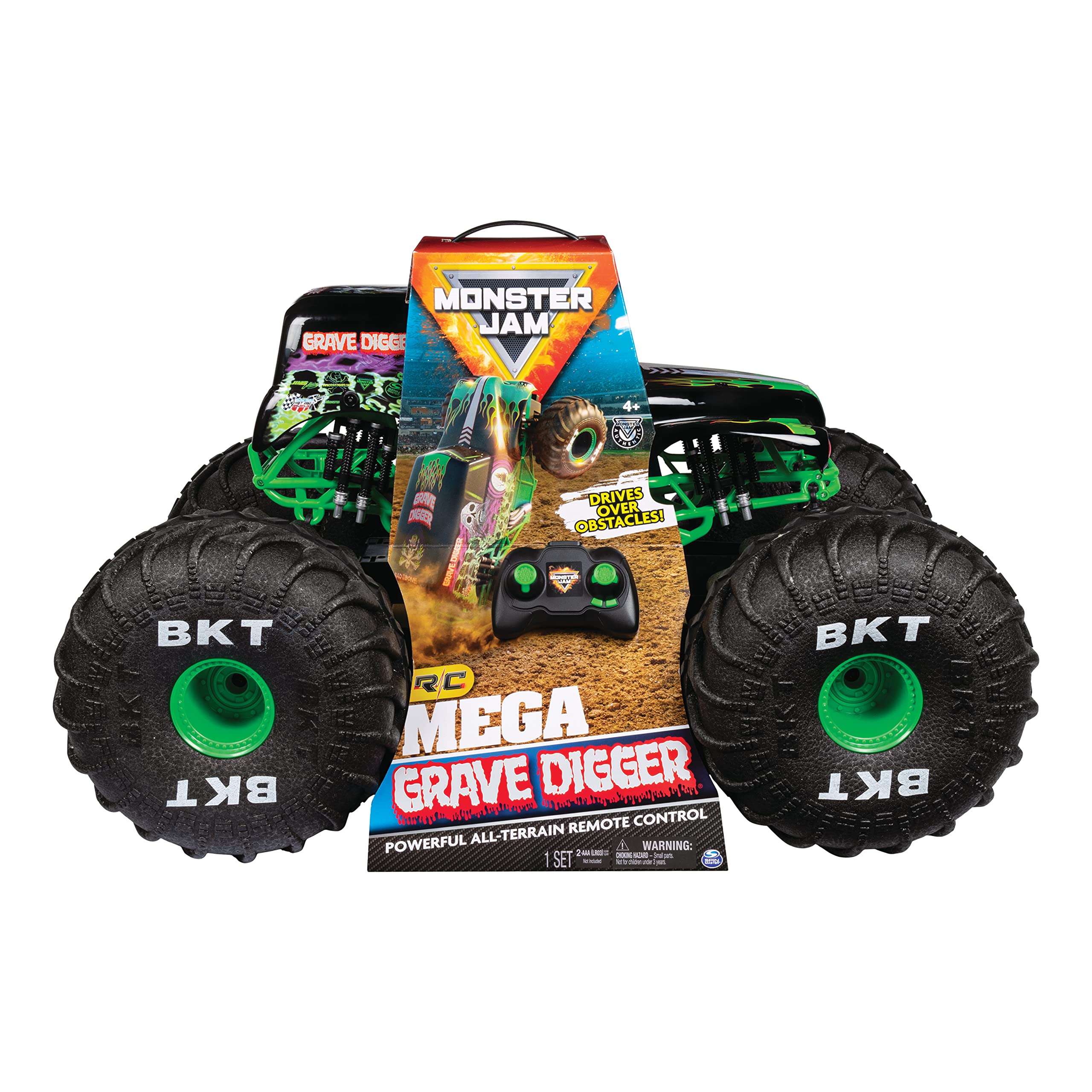 Monster Jam Official Mega Grave Digger 1:6 Scale All-Terrain RC Monster Truck with LED Lights - Remote Control Off-Road Vehicle for Kids & Adults, Perfect for Backyard Racing & Indoor Play