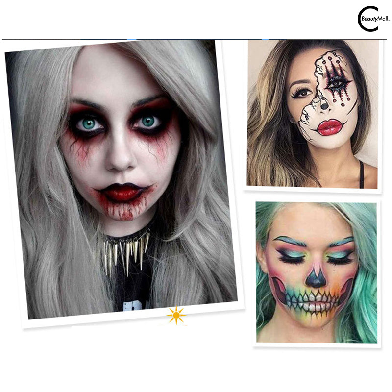 Vibrant 6-Color Oil Face Paint Palette - Red Totem for Halloween, Cosplay & Body Art - Safe & Non-Toxic Professional Makeup Kit for Parties & Festivals