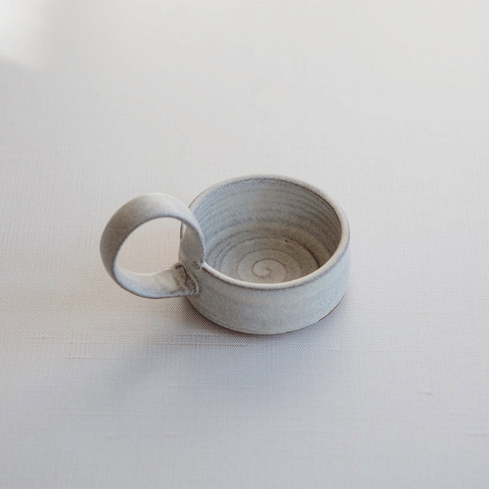 Handmade Ceramic Tealight Candle Holder with Handle - Elegant Home Decor for Romantic Dinner, Wedding Centerpiece & Spa Relaxation