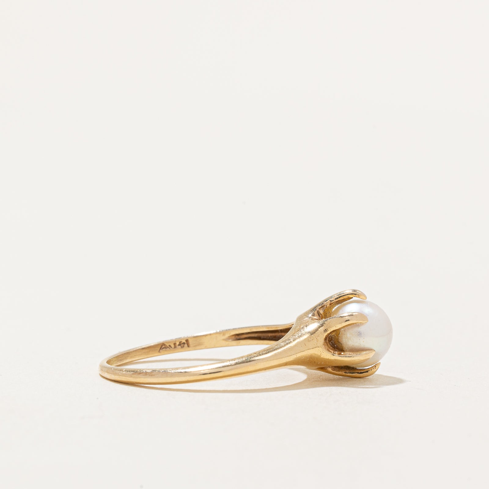 Pearl Claw Set Cocktail Ring for Women - Size 6.75 - Elegant Statement Jewelry for Parties, Weddings & Special Occasions