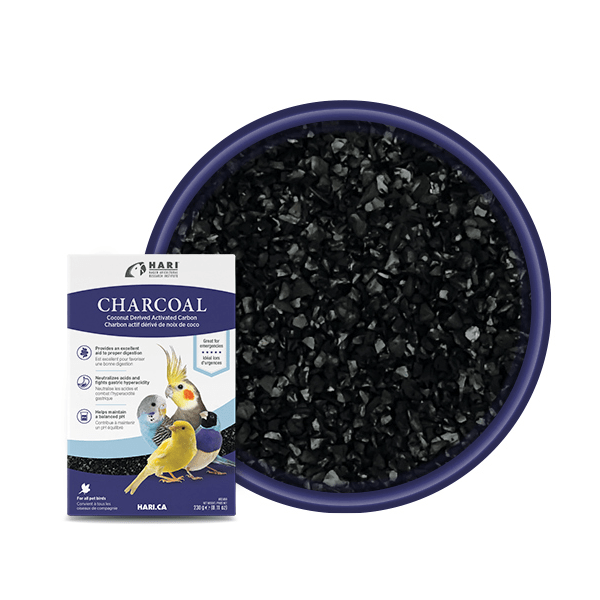 Premium Activated Charcoal for Birds - Natural Detox & Digestive Aid - Safe for Parrots, Canaries & Pet Birds - Use for Cage Cleaning & Odor Control