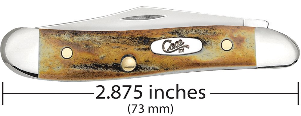 Case Cutlery Peanut Stag Pocket Knife - Classic Folding Knife with Stag Handle for EDC, Outdoor & Everyday Use