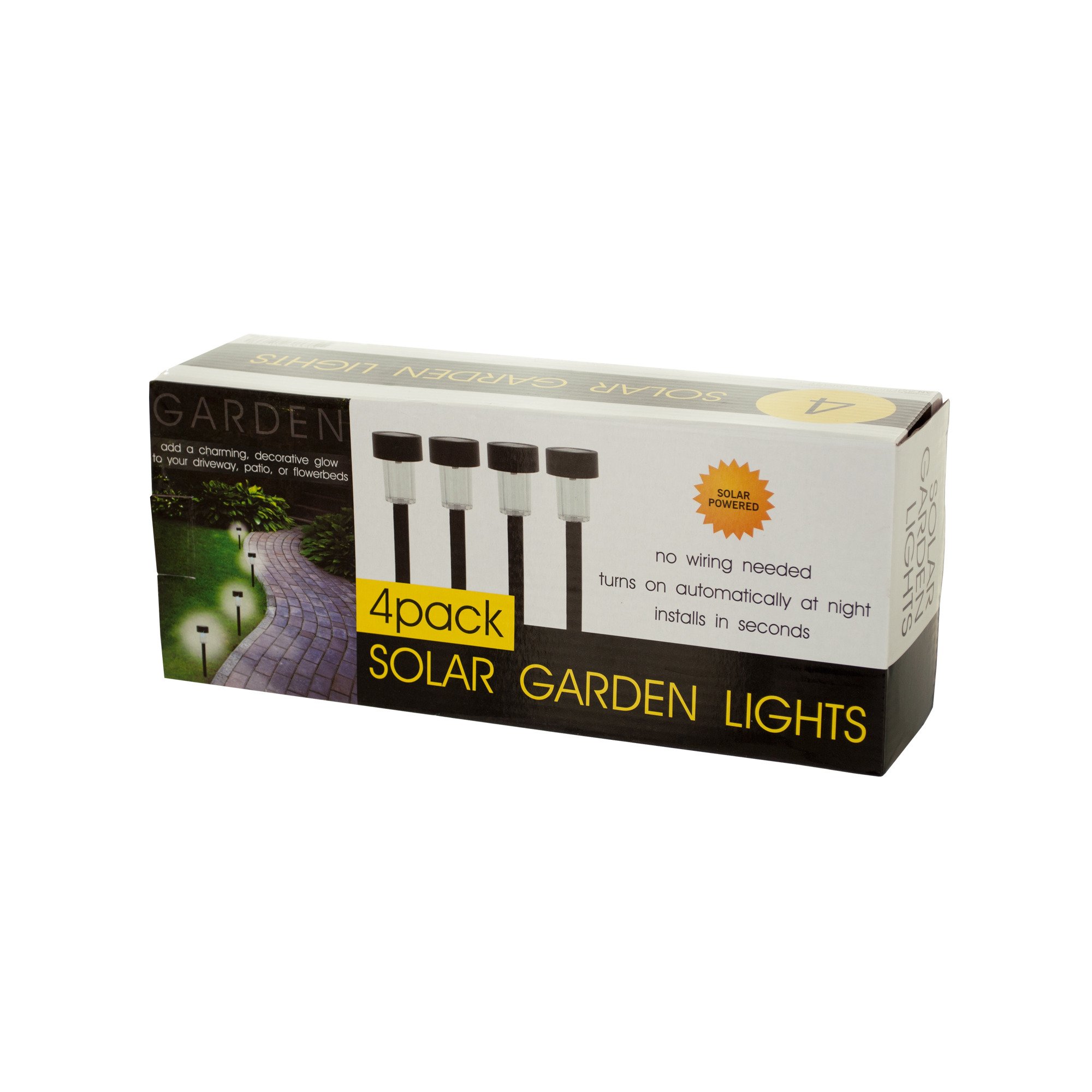 Solar Powered Garden Lights Set of 4 - Outdoor Waterproof LED Landscape Lighting for Yard, Pathway, Patio & Garden Decor | Weather Resistant & Energy Efficient