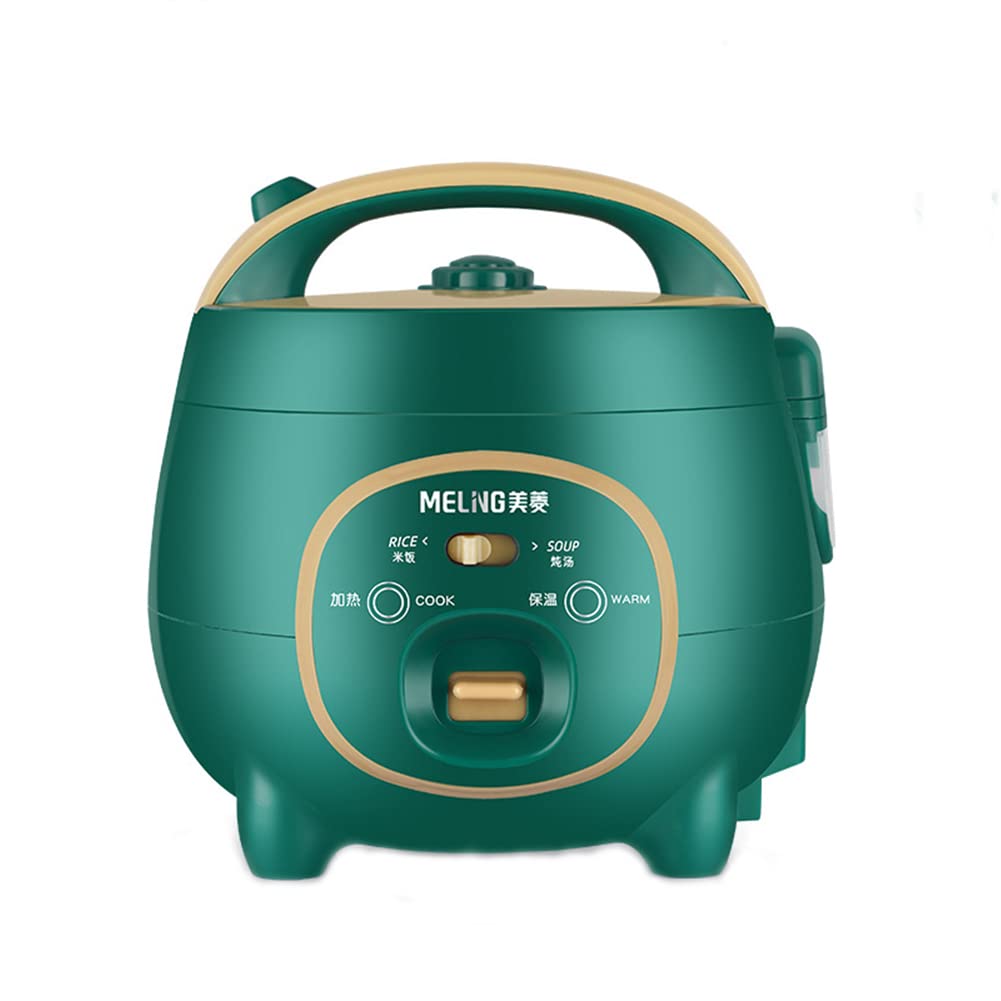 1.8L Mini Rice Cooker & Electric Lunch Box with Removable Non-Stick Pot | Keep Warm Function | Perfect for 1-3 People | 220V | Green | Ideal for Dorm, Office, Travel & Small Kitchens