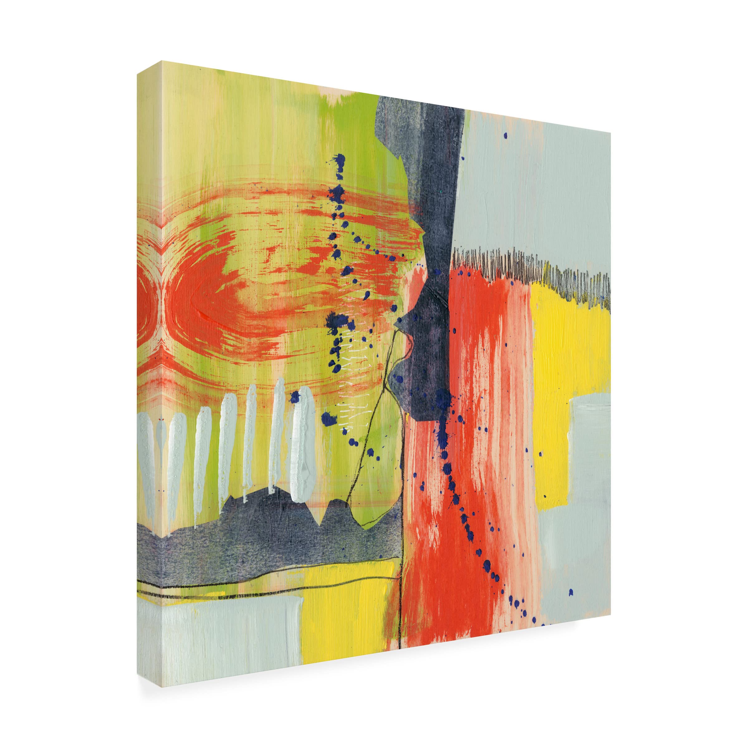 Jennifer Goldberger 'Bold Strokes II' Modern Abstract Canvas Wall Art - Handmade Painting for Living Room, Bedroom & Office Decor