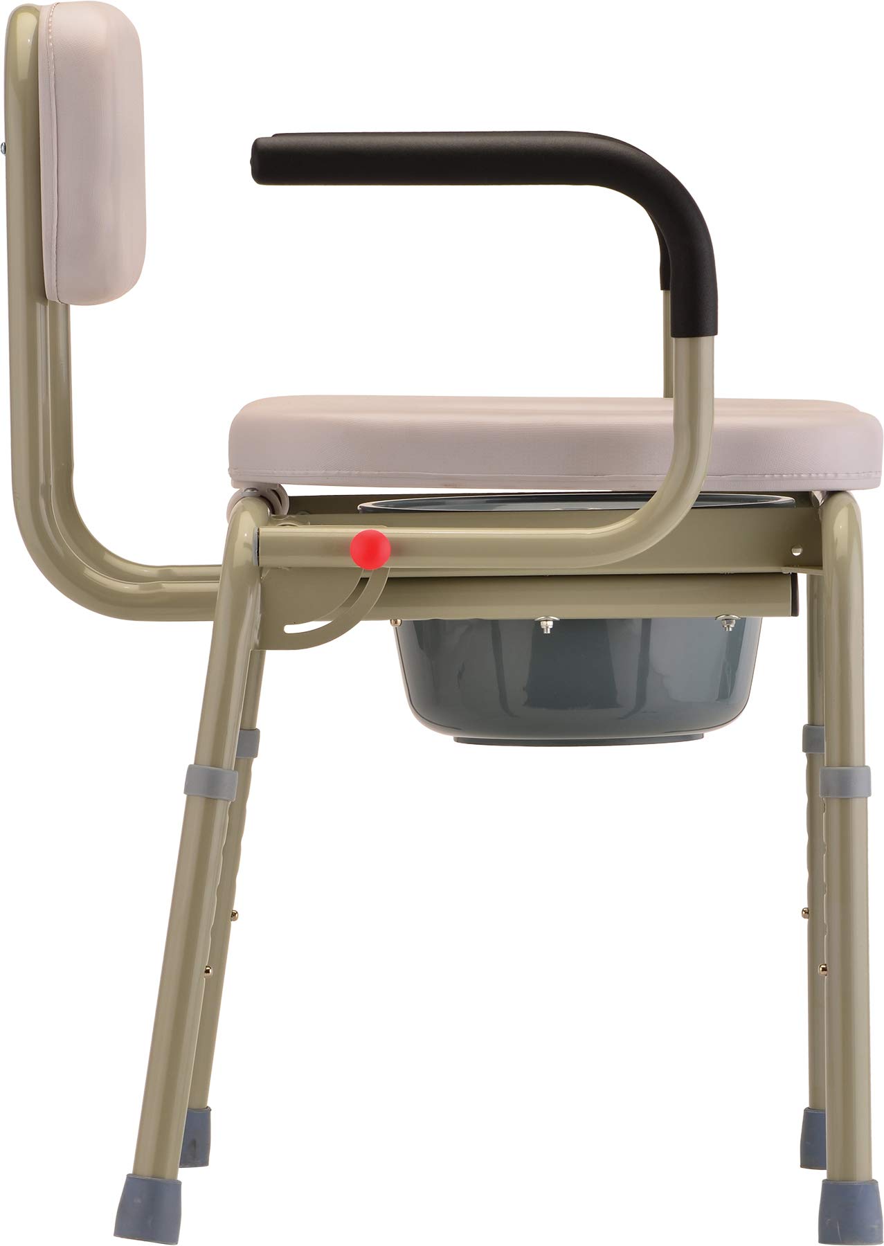 NOVA Medical Drop Arm Commode with Padded Seat - Adjustable Height Bedside Toilet Chair with Bucket, Lid & Splash Guard for Elderly & Disabled - Gray Stand-Alone Commode for Home Care & Hospital Use