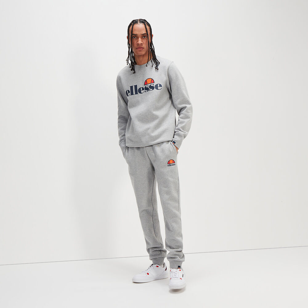 Ellesse Men's Ovest Grey Casual Pants - Comfortable Slim Fit Joggers for Gym, Running & Everyday Wear