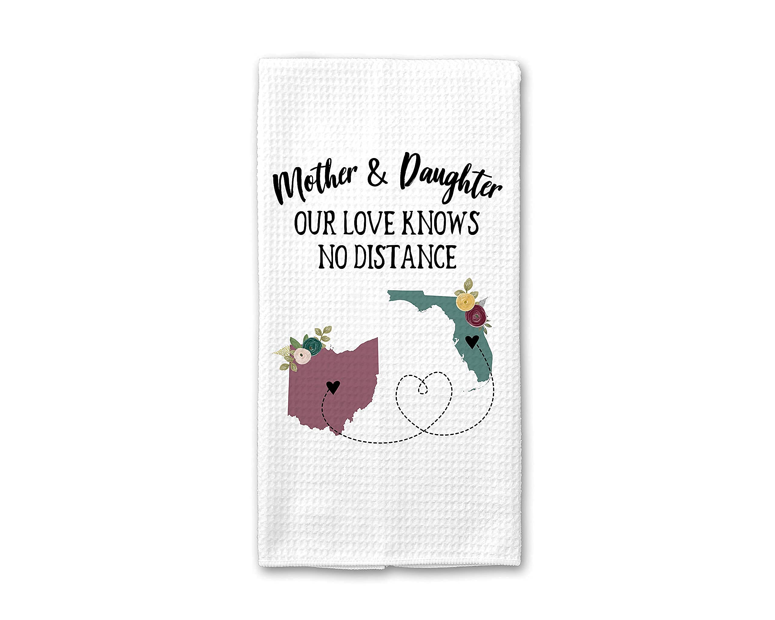 Personalized Kitchen Towels for Women - Custom Monogrammed Tea Towels - Thoughtful Long Distance & Moving Away Gifts for Mom, Wife, Daughter - Perfect for Housewarming, Bridal Shower, Mother's Day