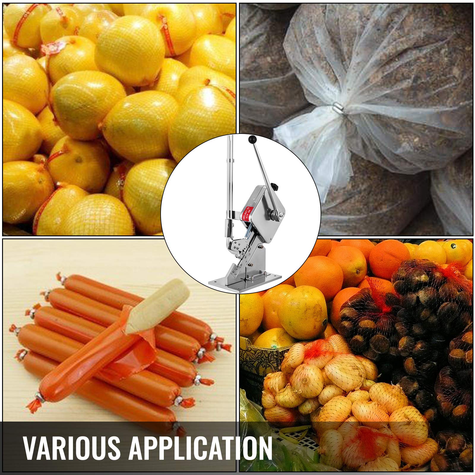 VEVOR Manual U-Shape Sausage Clipper Machine - Food Grade Sausage Packing & Sealing Tool with 8000pcs Buckles (2 Boxes Included) - Perfect for Home Kitchen, Butcher Shop & Commercial Sausage Production