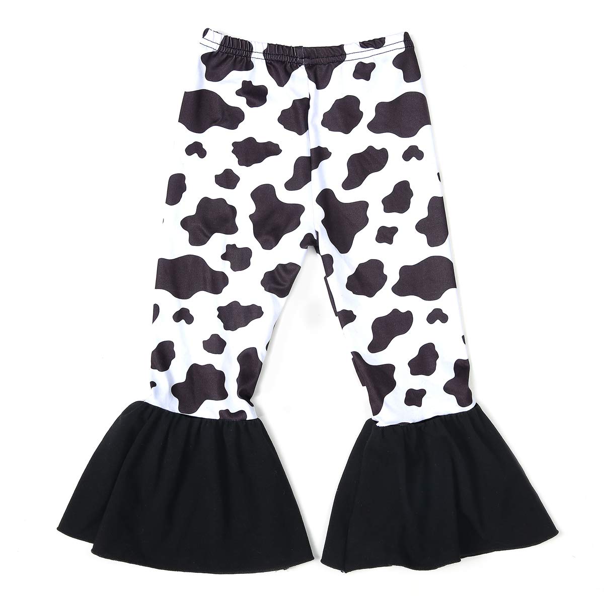 ELSANI Toddler Girls Ruffle Leggings - Leopard Print Flare Pants & Bell Bottoms for Playdates, Parties & Everyday Wear
