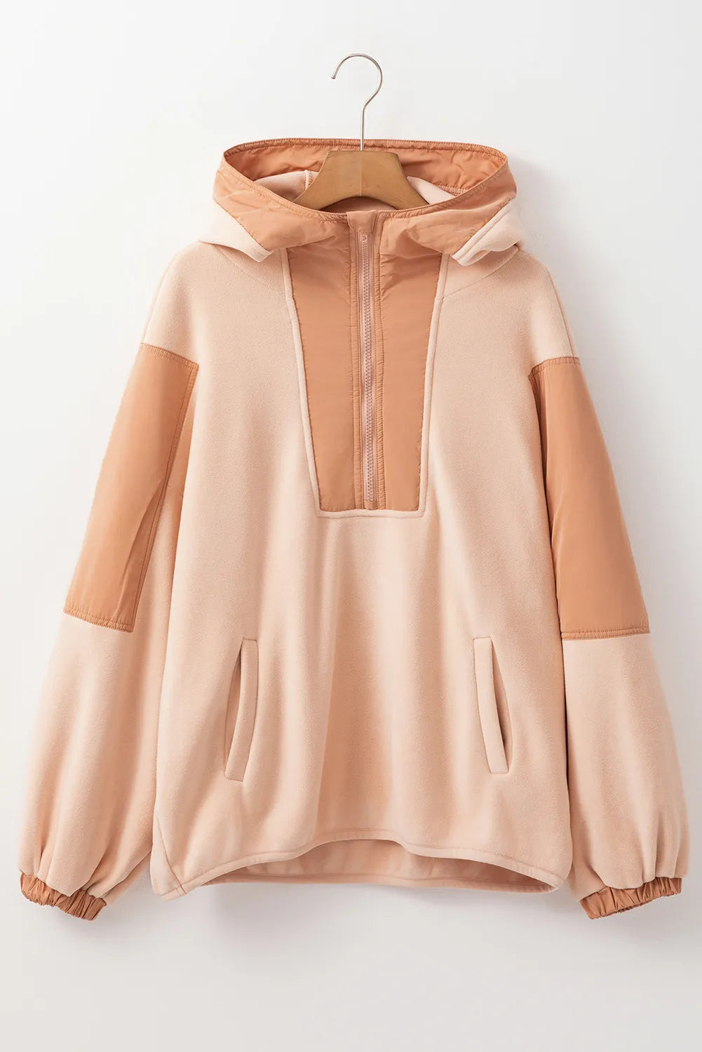 Color Block Half Zip Long Sleeve Hoodie for Men & Women | Trendy Pullover Sweatshirt with Kangaroo Pocket | Perfect for Casual Wear, Gym, and Outdoor Activities